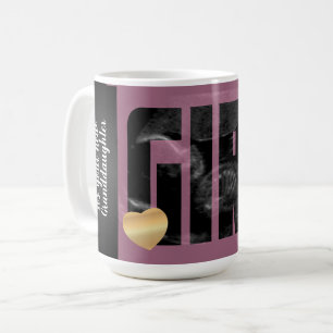 Baby Girl Announcement - Sonogramm mit DIY Text Kaffeetasse