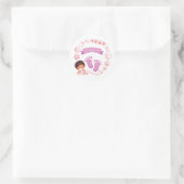 Baby Girl Announcer Runder Aufkleber (Tasche)