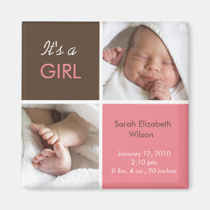 Baby Girl Announction Magnet