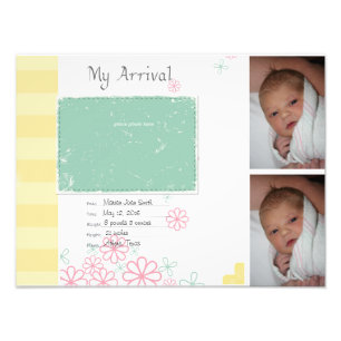 Baby Girl Anreise Scrapbook Titel Seite Foto druck