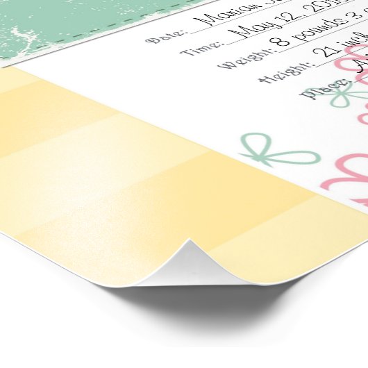 Baby Girl Anreise Scrapbook Titel Seite Foto druck (Ecke)