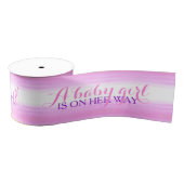 Baby Girl auf dem Weg zu pinkfarbener Babydusche Ripsband (Spule)