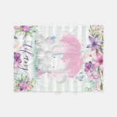 Baby Girl Baby Blanket mit Blumenlephant Fleecedecke (Vorderseite (Horizontal))