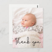 Baby Girl Baby Dusche Danke Custom Foto Postkarte (Vorne/Hinten)