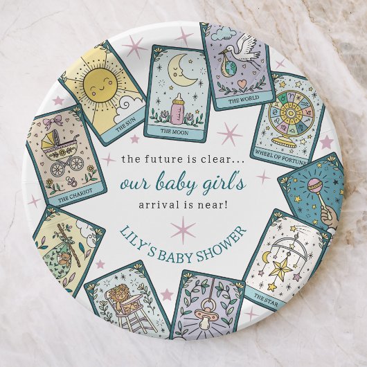 Baby Girl Baby Dusche Tarot Cards Pappteller
