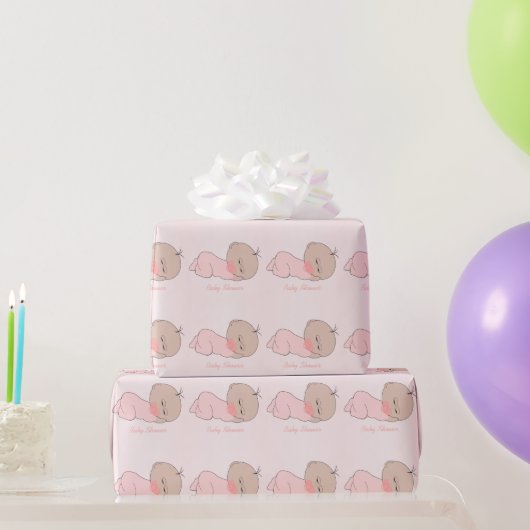 Baby Girl Baby Shower Geschenkpapier (Partygeschenke)