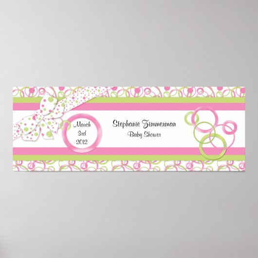 Baby Girl Baby Shower Poster in Pink (Vorne)