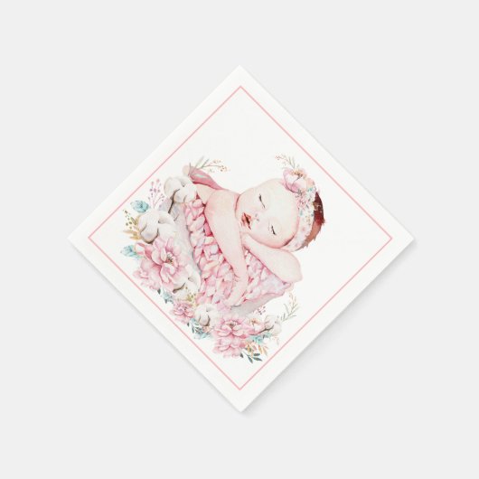 Baby Girl Babyduschpapier Napkins Serviette (Ecke)