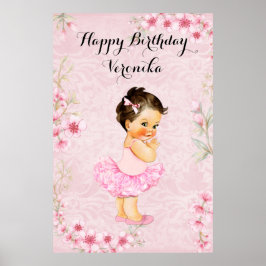 Baby Girl Ballerina Pink Blume Poster