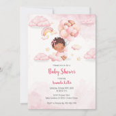 Baby Girl Balloon Cloud Baby Dusche Einladung (Vorderseite)