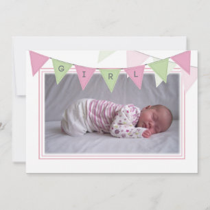 Baby Girl Banner Flags Birth Foto Ankündigung
