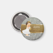 Baby Girl Baptisc Danke, dass du Keepake hältst | Magnet (Vorderseite/Rückseite)