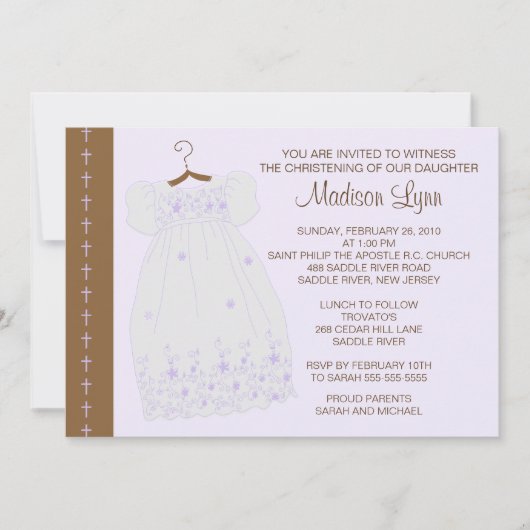 Baby Girl Baptisk / Christening-Anregung Einladung (Vorderseite)