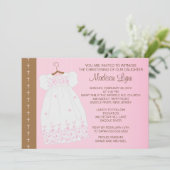 Baby Girl Baptisk / Christening-Anregung Einladung (Stehend Vorderseite)