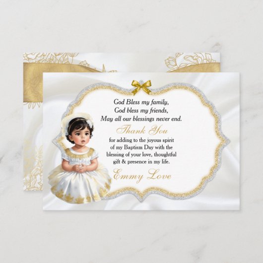 Baby Girl Baptism Christening Communation Danke (Vorne/Hinten)