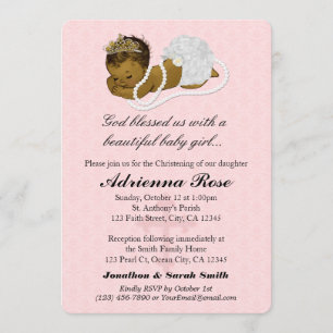 Baby Girl Baptism Christening Einladungen PINK 181