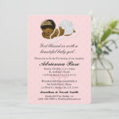 Baby Girl Baptism Christening Einladungen PINK 183 (Stehend Vorderseite)