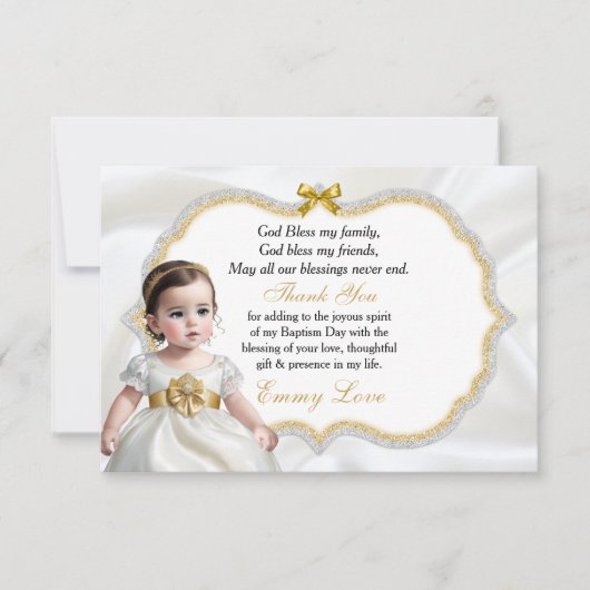 Baby Girl Baptism Communion Danke (Vorderseite)