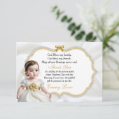 Baby Girl Baptism Communion Danke (Stehend Vorderseite)