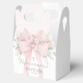 Baby Girl Baptism Floral Blush Pink Bow Geschenkschachtel (Geöffnet)