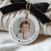 Baby Girl Baptism Photo Keepsake Keramik Ornament