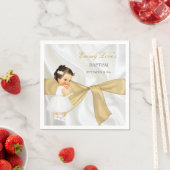 Baby Girl Baptisse Christening Gold Bow Serviette (Beispiel)
