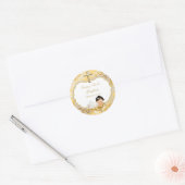 Baby Girl Baptisse Gold Cross Runder Aufkleber (Umschlag)