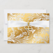 Baby Girl Baptisse Rett Date Gold Cross Save The Date (Rückseite)