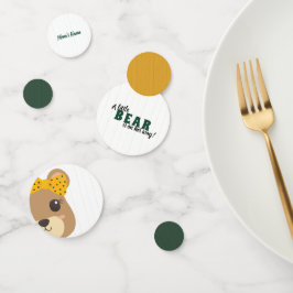 Baby Girl Bear Green & Gold Baby Dusche Konfetti