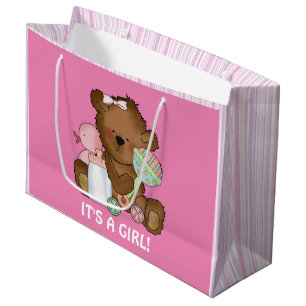 Baby Girl Bear große Geschenktasche Geschenktüte