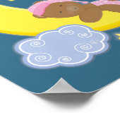 Baby Girl Bear Moon Celestis Kinderzimmer Print Poster (Ecke)