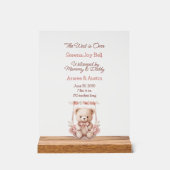 Baby Girl Begrüßungszeichen Acrylschild (Vorderseite)