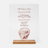 Baby Girl Begrüßungszeichen Acrylschild (Vorderseite)