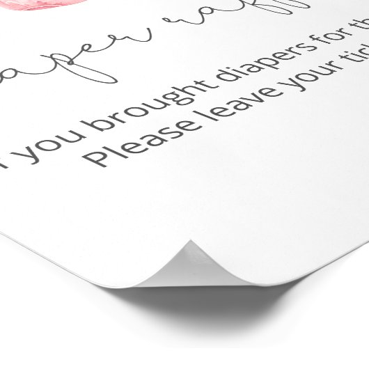 Baby Girl Bekleidung Windelpreiszeichen Poster (Ecke)