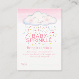 Baby Girl bestreuen Whimsy Cloud Windelpreiskarte Begleitkarte