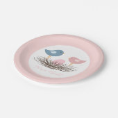 Baby Girl Bird's Nest | Babyparty Pappteller (Schrägansicht)