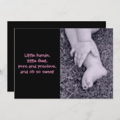 Baby Girl Birth Ankündigung (Vorne/Hinten)