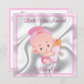 Baby Girl Birth Ankündigung (Vorne/Hinten)