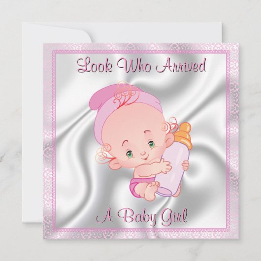 Baby Girl Birth Ankündigung (Vorderseite)