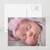 Baby Girl Birth Ankündigung (Vorne/Hinten)