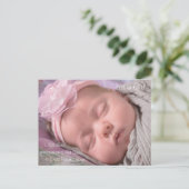 Baby Girl Birth Ankündigung (Stehend Vorderseite)