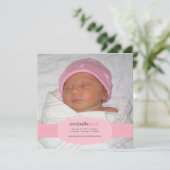 Baby Girl Birth Ankündigung (Stehend Vorderseite)