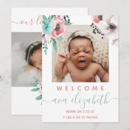 Baby Girl Birth Ankündigung
