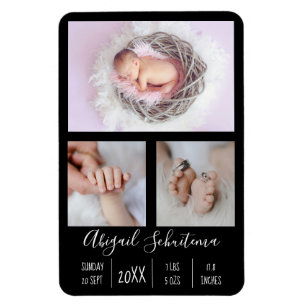 Baby Girl Birth Ankündigung Flexible Foto Magnet