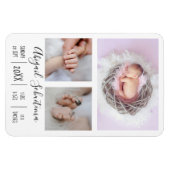 Baby Girl Birth Ankündigung Flexibles Foto Magnet (Horizontal)