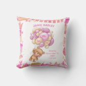 Baby Girl Birth Ankündigung Kissen (Vorderseite)