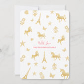 Baby Girl Birth Ankündigung | Magisches Einhorn (Rückseite)