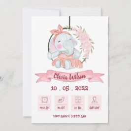 Baby Girl Birth Annoucement Ankündigung