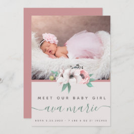 Baby Girl Birth Announcement  Einladung
