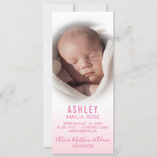 Baby Girl Birth Announcement Gedicht   FOTO Ankündigung